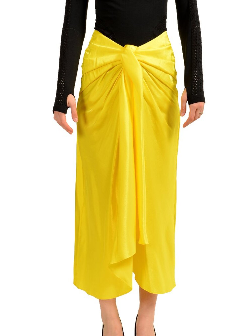 Scuderia Ferrari Women's Straight A-Line Shiny Viscose Midi Skirt US 2XS IT 36